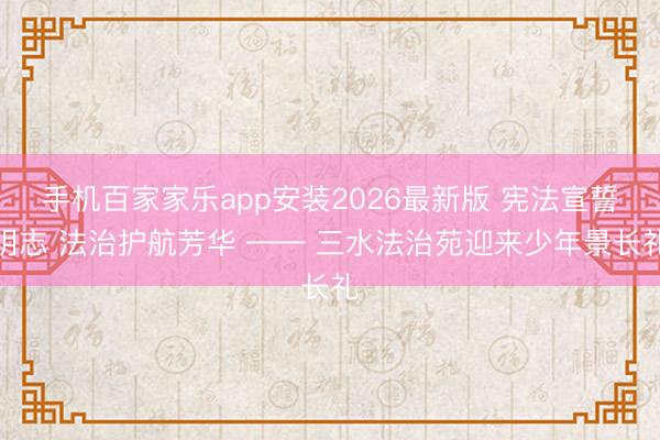 手机百家家乐app安装2026最新版 宪法宣誓明志 法治护航芳华 —— 三水法治苑迎来少年景长礼